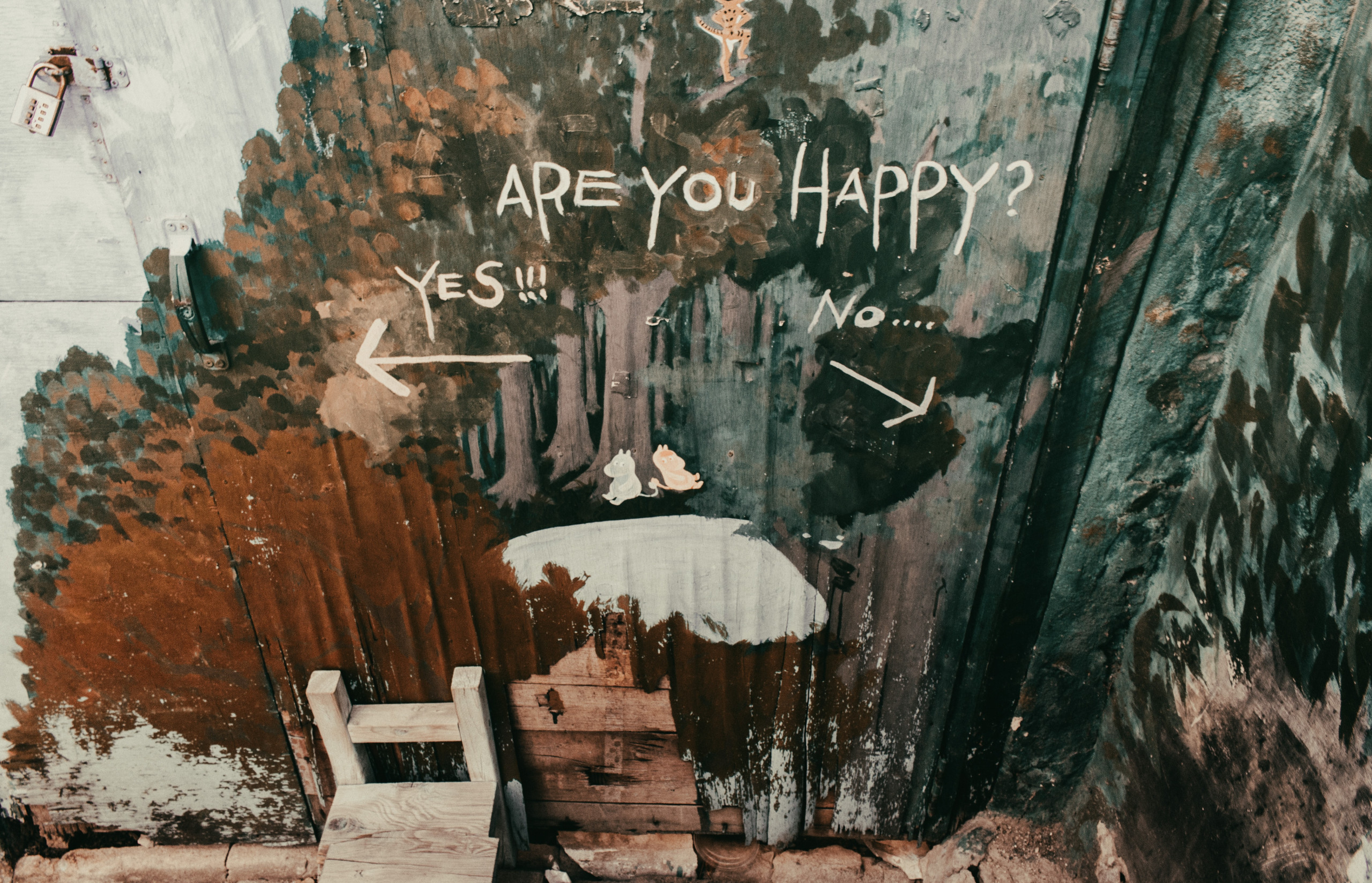 Are you happy? Sign pointing to yes or no